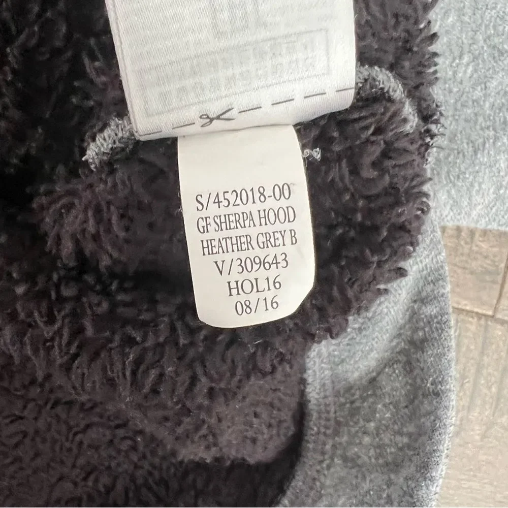 Gap Kids Sherpa Hoodie Pullover Grey Gray Sweatshirt S Unisex Boys Girls